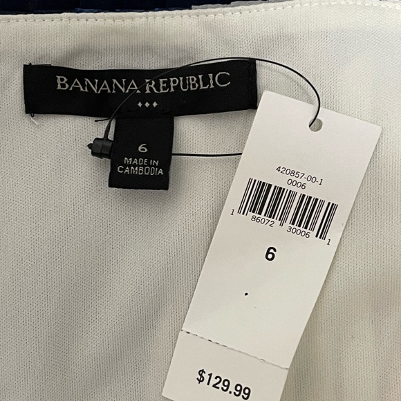 NWT Banana Republic Blue and Pink Geometric Color-block Pleated Dress 6 - Picture 12 of 16